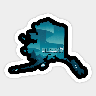 Alaska state design / Northern Lights lover / Alaska gift idea / Alaska present  / Northern Lights home state / aurora borealis Sticker